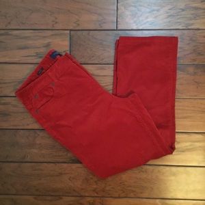 Talbots Red Corduroy Heritage Pants Petite Sz 14P